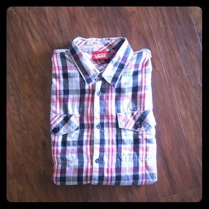 Vans plaid long sleeved button up shirt